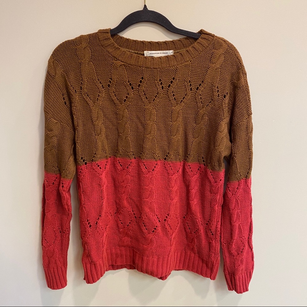 Urban Outfitters Color Block Cable Knit Sweater